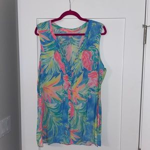 Lilly Pulitzer Sleeveless Sarasota Top in Bennet Blue Showstopper